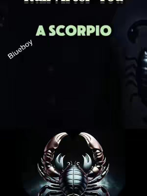 The image features a stylized depiction of a scorpion, with the text overlayed with messages. The scorpion is rendered in metallic colors and the background is black.