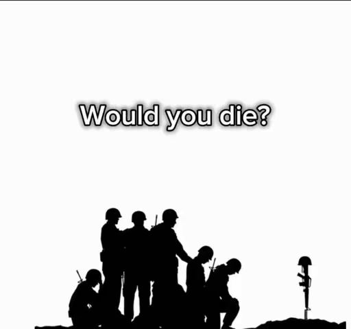 A black-and-white image featuring the silhouettes of several soldiers. In the foreground, a group of soldiers kneels, while another stands solemnly. To the right, a helmet and rifle are positioned atop a memorial.
