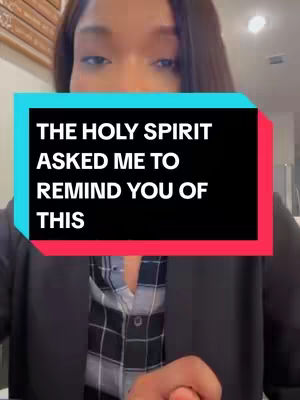 The image shows a woman's face filling most of the frame, with text overlaid on a colorful background. The woman has long, dark hair, and is wearing a black blazer over a patterned shirt. The text is displayed in a rectangular box with cyan and red edges over a black background. The overall composition is vertical, suitable for social media.