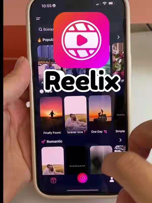 The cover image showcases a smartphone displaying an app interface. The phone is held by a person, with their hand visible in the frame. The app interface features several image thumbnails below a navigation bar. A large logo with the app name is positioned prominently in the center. The color scheme is dominated by the app's branding, which includes shades of pink, orange, and white. The background appears to be of a neutral tone, possibly beige or light brown. The composition is straightforward, highlighting the functionality of the app.