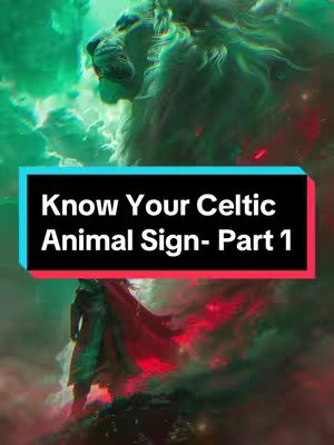 The cover image is a digital illustration featuring a large lion's head in the top portion, rendered with white and light green colors, with the impression of something cloud-like. Below the lion, a figure of a person is shown from the back standing, wearing a dark robe and a sweeping red cape. The background has a mix of red, green, and dark hues creating an artistic feel. A rectangular text overlay, in black and white, provides a title for the video.