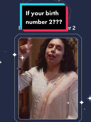 The cover image features a woman with curly dark hair speaking directly to the viewer. She gestures with her right hand while her other hand is out of view. Above her head is a rectangular text overlay in black with white text asking: "If your birth number 2???"