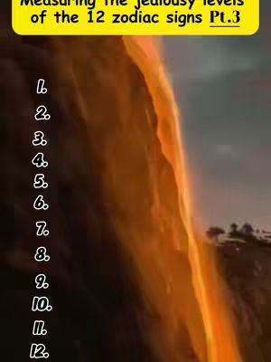 The cover image shows a vertical composition with a natural background of flowing, orange-colored water, possibly a waterfall or lava. Overlayed at the top is a yellow rectangular box containing white text, and a numbered list down the left side, also in white, indicating a ranking or comparison.