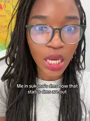 A close-up shot of a Black woman with braided hair wearing glasses, looking directly at the camera with a slight expression, and text overlayed on the bottom.