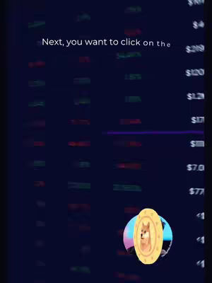The image shows a computer screen displaying what appears to be cryptocurrency data. In the foreground, there are text overlays. Below the screen, there is a Dogecoin icon.