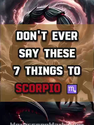 The image features a background with a stormy, cloudy sky and a scorpion graphic, the central theme of the video. Overlayed is a rectangular text box in a dark-golden color, which houses the title text in a bold, white font with black outlines. Additional elements like a zodiac symbol and the channel's signature at the bottom complete the design.