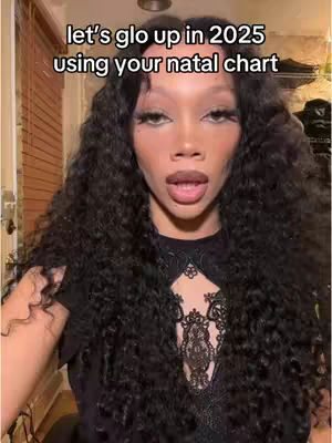 A woman with long, curly black hair and full glam makeup looks directly at the camera with an open mouth. Text overlays the image.