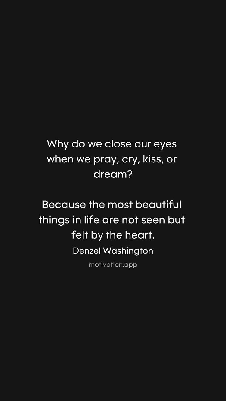 A minimalist image with a black background. Centered on the screen is a white text overlay composed of two paragraphs, a quote from 'Denzel Washington,' and a website link. The text highlights an inspirational message.