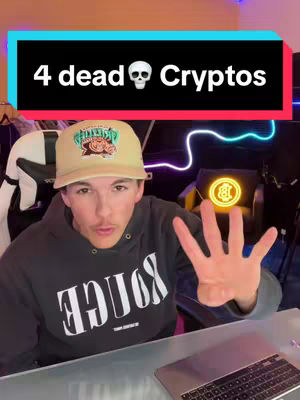 A man in a baseball cap and hoodie is in the frame, gesturing towards the camera. The top of the image has a black, blue, and red banner with white text. The background has neon lighting and a desk with a laptop on it.