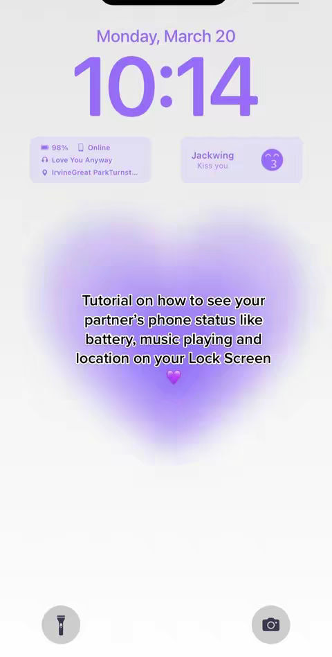 The cover image shows a phone lock screen with a tutorial overlayed. The screen displays the current time, date, and some status widgets. A purple gradient with text. A small heart icon at the bottom.