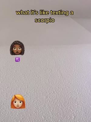 The cover image features a textured, off-white background. Two emoji faces are positioned on the wall. The top emoji has brown skin and short dark hair and is associated with an astrological symbol.  The bottom emoji has a fair complexion and blonde hair.