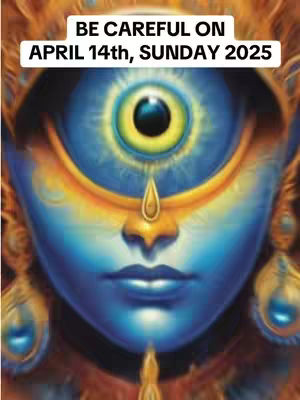 The image is a digitally created portrait of an abstract figure. The subject has blue skin, large, symmetrical facial features, and a single eye in the center of the forehead. A bright yellow-gold band arches over the eye within a larger, light-blue eye area. The image uses a muted color palette overall, with blues, golds, and browns dominating the scene and the background features a golden ornate.