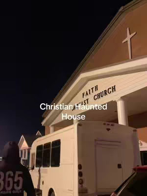 The cover image shows a church building with a cross on top, a white bus parked in front, and a person.