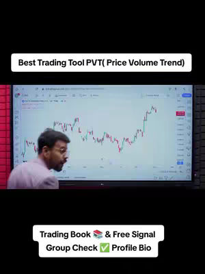 The cover image shows a man standing to the left of a large screen displaying a stock chart. The screen is the primary focus, and the man is slightly out of focus, facing towards the chart. Text overlays provide additional information.