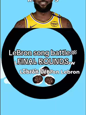 The cover image shows a segment of LeBron James. A large black circle is overlaid on a light blue background. Inside the circle, white text reads "LeBron song battle ROUNDS". The image is bright, with a focus on visual elements that highlight LeBron James and the themed text, set against a simplistic yet engaging background.