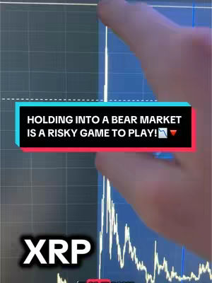 The cover image shows a hand pointing at a computer screen displaying a stock chart. A colored overlay is superimposed over the graph, containing text. The bottom of the screen shows the label 'XRP'. The background is a dark blue grid.
