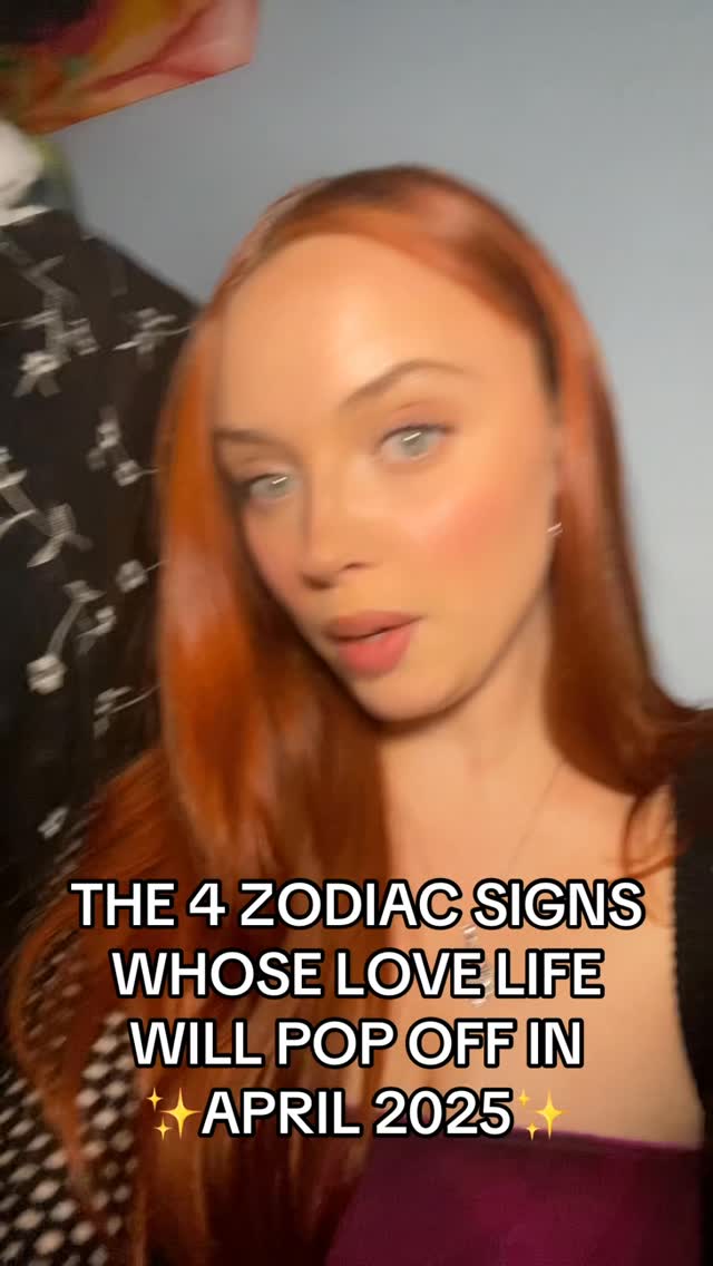 A young woman with auburn hair and fair skin looks towards the camera. Text overlays the image, and a blurred background suggests an indoor setting.