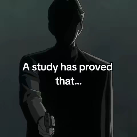 An illustration of a figure in a dark suit holding a gun, with text overlay.