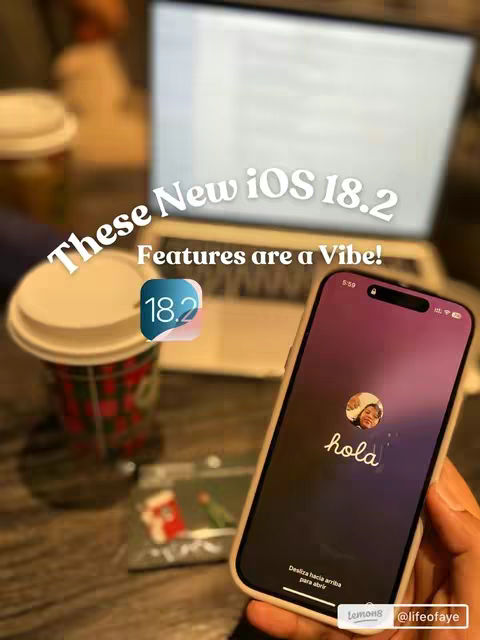 The cover image shows a hand holding an iPhone displaying the lock screen. On the phone screen, a large 'hola' is shown, along with a profile picture. Above the phone is a coffee cup, and further in the background, a laptop is slightly visible.