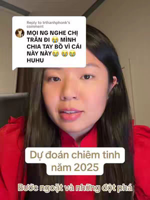 A woman with black hair and a red shirt is looking directly at the camera. There is text overlay in the lower part of the image. A comment is shown on the top left of the image .