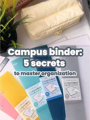The cover image shows a top-down view of school supplies, including colorful binders, a pencil case, and other stationery items. The layout is clean and organized, with the binders prominently featured.