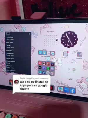 The cover image shows a tablet screen displaying a customized home screen with app icons, a calendar widget, and a clock. A text box overlay from a comment is also present.