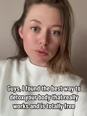 A woman with light skin and long, light-brown hair is in the center of the frame and looking at the camera with a slight smile. The text overlay is a black box with white, bold text.