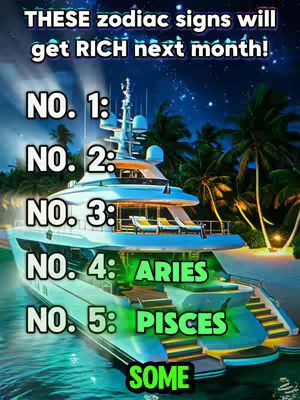 The image features a luxurious white yacht sailing at night. The sky is a deep blue with visible stars. Text overlays in bold white and green fonts highlight the video's theme of financial gains.