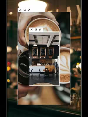 The cover image shows a cup of coffee being held by a person, with the coffee shop interior visible.