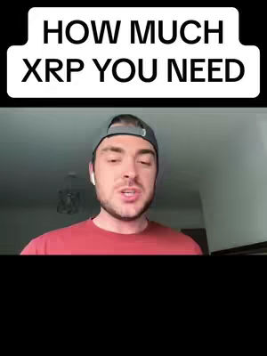 A man with a beard and a gray cap. The man is wearing a red shirt. Overlayed on the top is a white rectangle with the text "HOW MUCH XRP YOU NEED" in a black font. The man is set in a normal indoor setting.