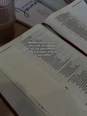 The cover image displays an open book with text overlaid, featuring a cup of tea, and a prayer journal in the background.