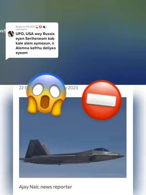The image is a composite, featuring a news-style presentation. A dark blue background sets the stage above a white section. In the white section, an image of a jet airplane is displayed, positioned against a light blue gradient background. Overlaying this are emojis indicating shock and a prohibition sign.