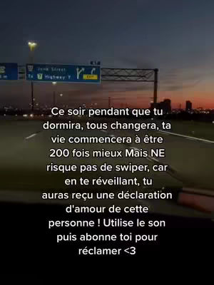 An image taken from the perspective of someone driving on a highway at dusk. The road sign indicating Jane Street and Highway 7 is visible, and buildings are silhouetted against the colorful sunset. The road ahead is dark, and text is overlaid onto the image.