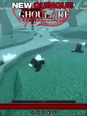 A screen capture from a video game set in a green, outdoor environment. A character with white hair and dark clothing is running. The overlay text features the game title and caption text.