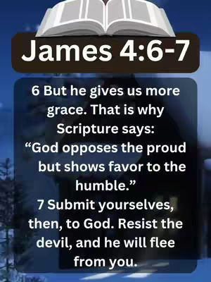The image is an open book at the top of the image, with text boxes detailing a Bible verse and its references. The colors are primarily blues and browns, creating a spiritual feel. The layout is structured for easy reading, with clear text against a background with a blur effect.