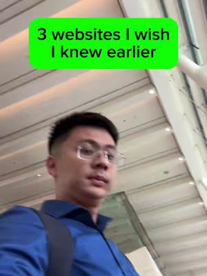 A man wearing glasses and a blue shirt is in the foreground, facing the camera. Above him, a bright green rectangle displays white text.