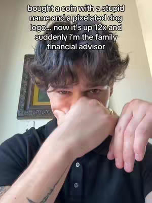 The cover image showcases a young man in dark clothing, with short, ruffled dark hair, looking down with a hand covering the lower half of his face. Overlayed text appears at the top, written in a sans-serif font.