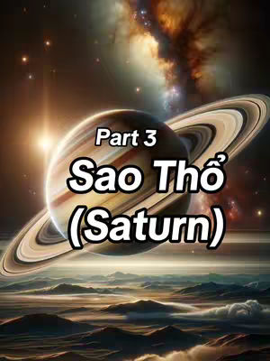 A stylized image depicting the planet Saturn with its rings prominently displayed. The planet is in the center, with a text overlay in a bold font. A cosmic background, with a blend of orange, yellow and blue, fills the top half of the image, and below the planet a landscape resembling a planet or water body is visible.
