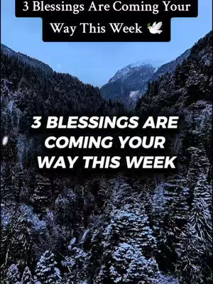 A scenic image featuring a mountain landscape with text overlays. The foreground shows the tops of snow-covered pine trees, while the mid-ground reveals a valley flanked by mountains covered in dark green trees. The background showcases a clear, light blue sky. Text overlays include a black banner at the top with white text, and a larger text block in the center, also in white, against a darker overlay, all conveying an inspirational message.