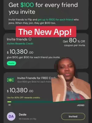 The cover image features a woman's face in a video frame, positioned in the lower right corner. The image's main body is divided into sections that display what appears to be an app's interface, possibly related to financial rewards or referral programs.