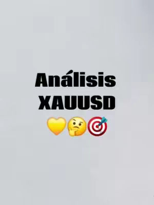 The cover image features the text 'Análisis XAUUSD' in bold black font on a light gray background. Below the text are three emojis: a yellow heart, a thinking face, and a dartboard with a bullseye. The composition is centered, and the overall look is clean and straightforward.