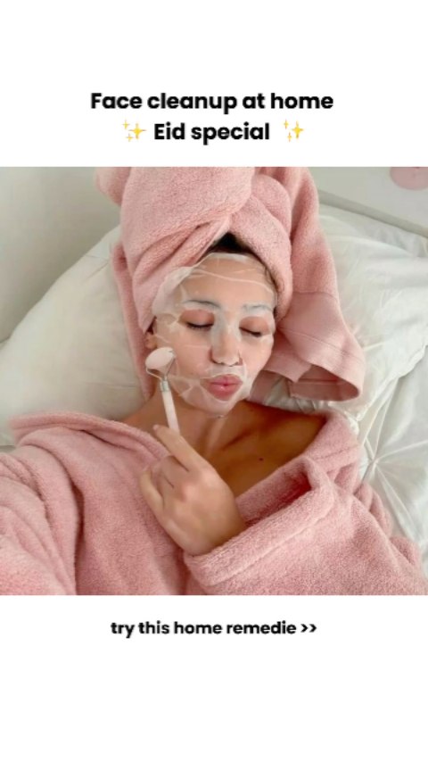 The cover photo shows a woman lying on a bed, wrapped in a pink towel and robe. She has a face mask on and is using a roller on her face.