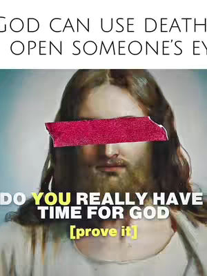 The cover image shows a painted portrait of a man, possibly Jesus, with his eyes obscured by a red rectangular shape. Above the man's head is black text. Below his face is a yellow highlighted text, followed by text in white and enclosed by brackets.