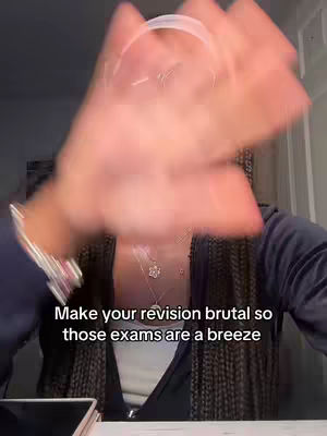 The image shows a person, likely female, partially obscured by their outstretched hand, creating a blurry effect. Text overlays the scene, presenting a motivational message. The color scheme appears neutral, with the focus on the person and message.