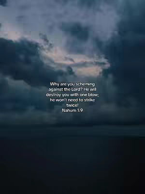 The cover image features a cloudy sky dominating the upper portion, transitioning to a darker, almost black lower portion. Overlaid on this is white text containing a religious quote. The layout is simple, with the text aligned centrally.