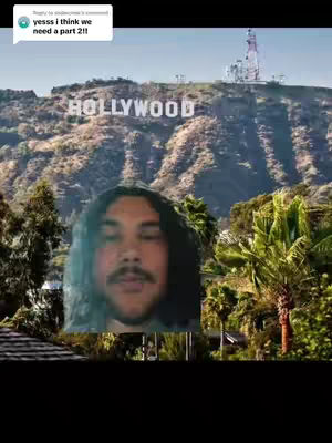 The cover image features a man's face superimposed over a scenic background of the Hollywood Hills, with the iconic Hollywood sign visible in the distance. The man appears in the center, while a comment box with white text appears at the top left corner. The background showcases a hillside with trees.