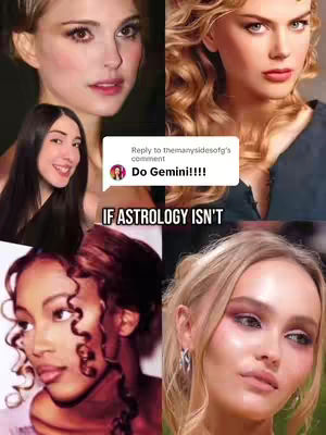 A collage of images, featuring four different women's faces, each occupying a quadrant of the frame. The top left shows a light-skinned woman with light brown hair and dark eye makeup. The top right shows a woman with wavy blonde hair and red lipstick. The bottom left displays a black woman with curly hair and a dark complexion, with a slight smirk . The bottom right features a blonde woman with blush and eye makeup. A graphic over the image features a comment and text.