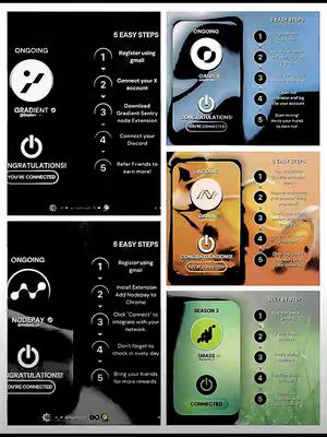 The cover image is a collage of different screens. The primary background color is black. There are four prominent sections showcasing app interfaces. Each displays information on steps and current status. Text is used for labels, description. and call to action.
