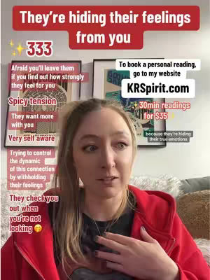 A selfie-style video cover featuring a woman in a red jacket looking directly at the camera. Text overlays are strategically placed around her, with a background of a neutral wall with framed art. The overall coloration leans towards warmth with the red contrasting against the cooler tones of her clothing and background.