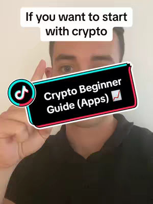 A man in a black shirt is holding a phone, the image features a title card overlayed on his chest in a rounded rectangle, the text at the top above his head is 'If you want to start with crypto'.